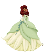 Starfire dressed as Tiana