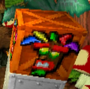 An Aku Aku crate in Crash Bandicoot.