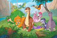Littlefoot, Cera, Ducky, Petrie, Spike, Chomper, Ruby, Ali, Mo and Guido (The Land Before Time)