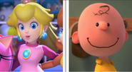 Peach and Charlie Brown