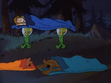 Aliens taking a sleeping Shaggy
