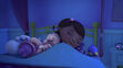 Doc McStuffins and friends are sleeping in bed
