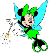 Minnie Mouse dressed as Tinkerbell