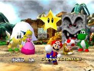 Mario party 64 mario peach yoshi koopa tropa boo whomp and toad with golden banana in dk jungle