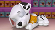 Paw Patrol Marshall was sleeping with the kitten