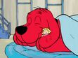 Clifford The Big Red Dog and Emily Elizabeth was sleeping in the doghouse
