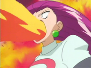 Jessie breathting out fire