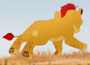 Kion running in the grass singing 4