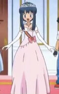 Dawn wearing a princess dress