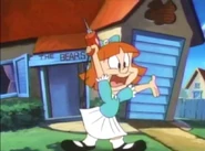 Elmyra holding a drill