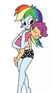 Rainbow Dash Bare Belly and Scootaloo