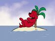 Clifford The Big Red Dog was sleeping in the island