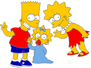 Bart, Lisa and Maggie as The Aliens