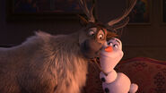 Sven and Olaf as themselves (Belle's Reindeer and Snowman)