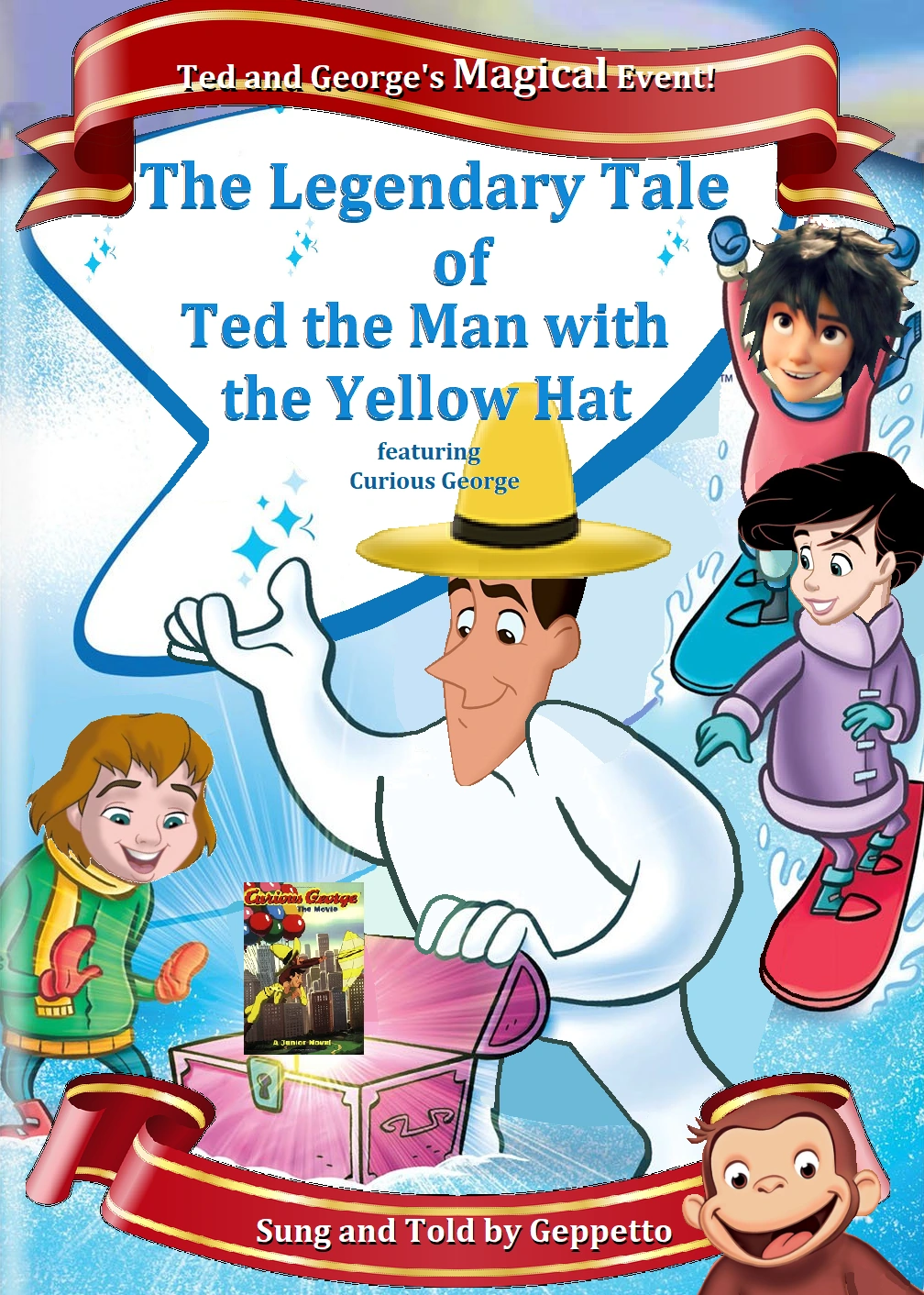 The Legendary Tale Of The Man With The Yellow Hat The Legend Of Frosty The Snowman The Parody Wiki Fandom Frosty the snowman goes where he is needed most, and the town of evergreen sure needs a visit. the legend of frosty the snowman