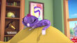 Hissy was sleeping on top of the couch in ARF-choo!