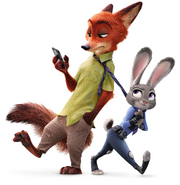 Judy and nick walking