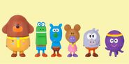 Duggee, Norrie, Tag, Betty, Roly and Happy as Animal Friends