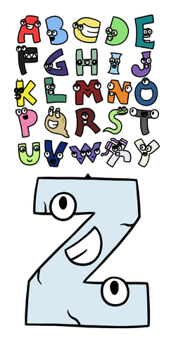 Joke letter characters from Alphabet Lore. 