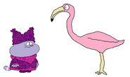Chowder meets Greater Flamingo