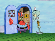 Squidward angry at krabs