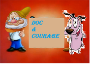 DOC AND COURAGE Title Card