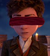 Victor blindfolded