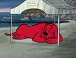 Clifford The Big Red Dog sleeping in The Big Sleepover