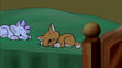 Flo and Zo (Clifford's Puppy Day) sleeping in Hanukah Plunder Blunder