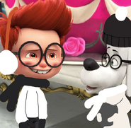Mr. Peabody and Sherman in their winter clothes