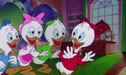 Huey, Dewey, Louie and Webby as Woman at Laughter