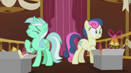 Lyra laughing and Bon Bon surprised S5E9