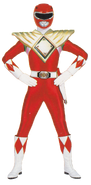 The Mighty Morphin Red Ranger with Dragon Shield