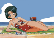 Ami wearing her red Swimsuit