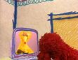 Elmo falls asleep to Big Bird's lullaby to Radar on TV