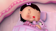 Mia falls asleep in Teddy Bear