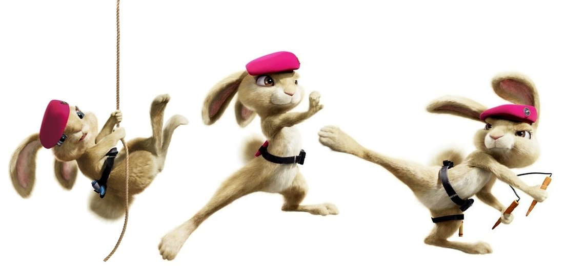 The Pink Berets are the female rabbits from Hop. 