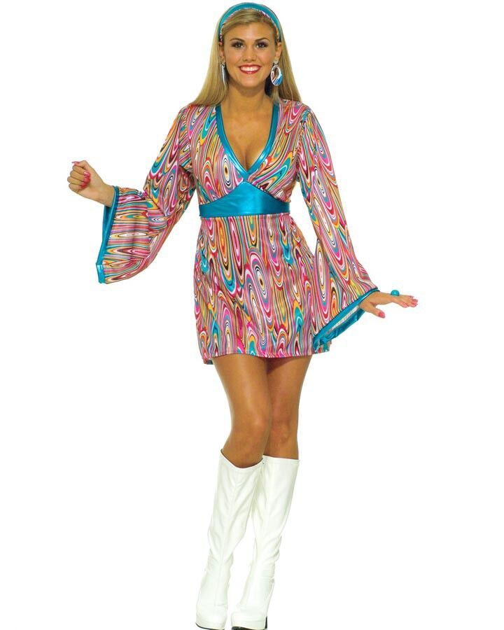 Hippies Clothing in the 60s  1960s Pink Swirl Hippy Fancy Dress