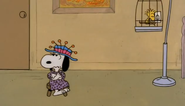 Snoopy dressed as a girl