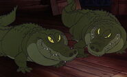 Brutus and Nero as the Alligators in the Moat