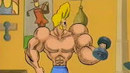 Johnny Bravo grows strong.