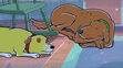 Martha Lorraine and Skits sleeping in Firedog Martha