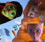 (Conflict) Violet Parr and Olaf vs Gabby Gabby and Camille Le Haut