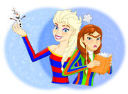 Elsa and Anna as Ernie and Bert