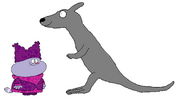 Chowder meets Eastern Grey Kangaroo