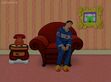 Joe (Blue's Clues) was sleeping in the thinking chair