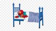 Elmo sleeping in bed