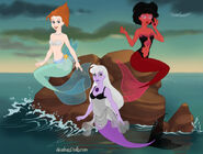 Garnet, Pearl, and Amethyst as Mermaids (V2)