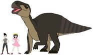Riley and Elycia meets Iguanodon