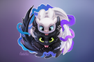 Toothless and Light Fury